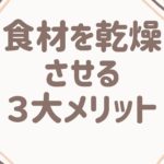 食品乾燥機で食材を乾燥させる３大メリット