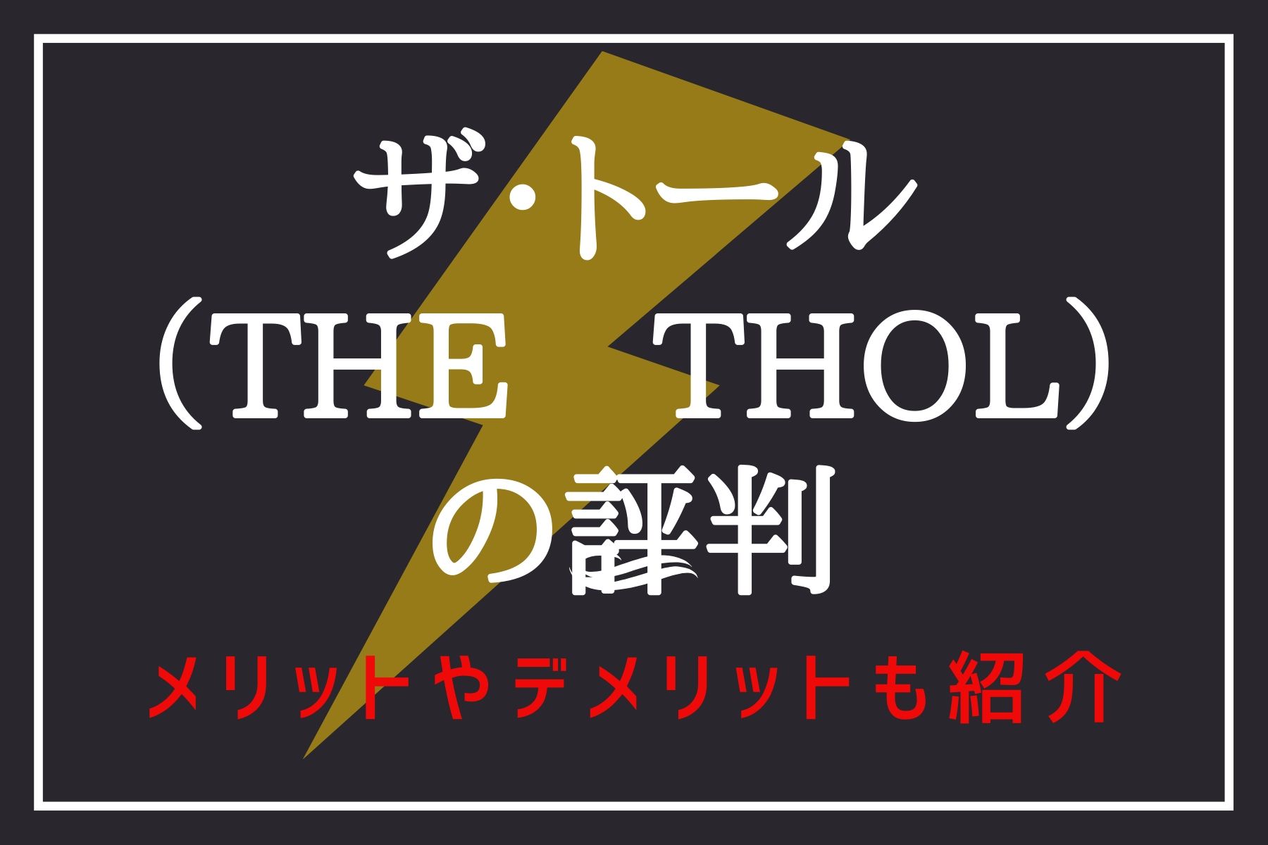 ザ・トール （THE　THOL）の評判｜メリットやデメリットも解説