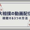 NHKの大相撲を動画配信で視聴する3つの方法